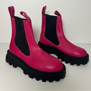 Simon Miller Pink and Black Combat Boots